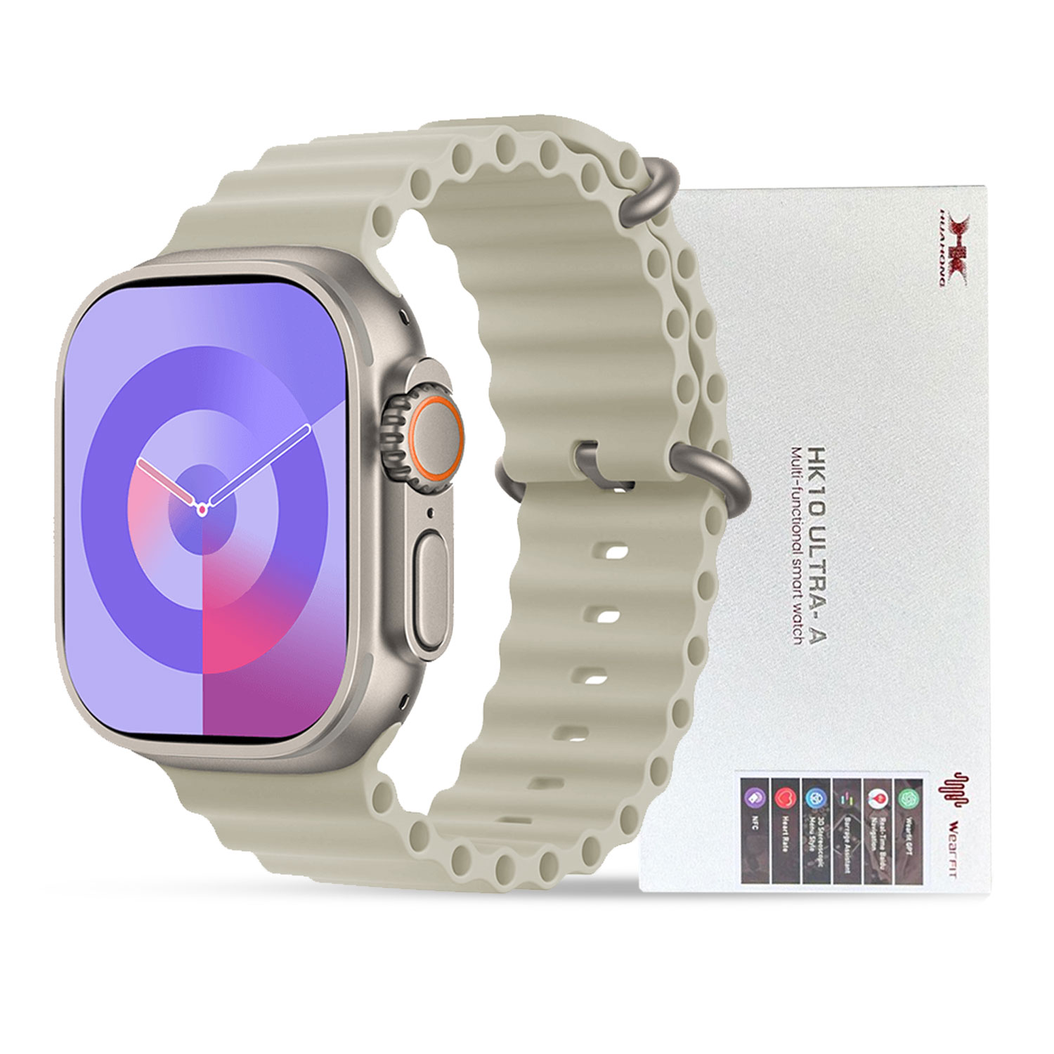 Hk10 Ultra 3 2.02 Amoled Display G-sensor Ai Features With Wearfit Pro App 2 Straps Black
