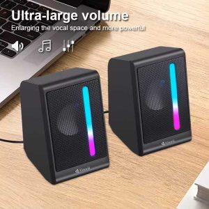 Kisonli X16 Mini USB 2.0 Portable Speaker for Laptop & PC with RGB Light