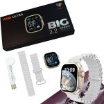 V200 New Fashion Ultra 2.2 Large Screen Ip68 Waterproof Sport Smart Watch With Wearfit Pro App Silver