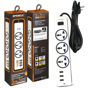 Portable Power Strip 303pu Speed-x Premium 3socket+3usb Port Cabel Length 2m