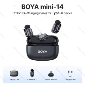 BOYA Mini 14 For Andriod Type C Dual Wireless Microphone With Charging Case