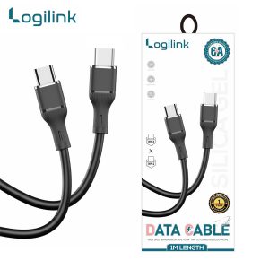 Logilink Type C To Type C Silicone Fast Charging Data Cable 1m  Black