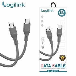 Logilink Type C To Type C Silicone Fast Charging Data Cable 1m  Grey