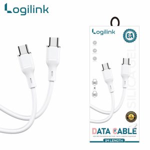 Logilink Type C To Type C Silicone Fast Charging Data Cable 1m  White