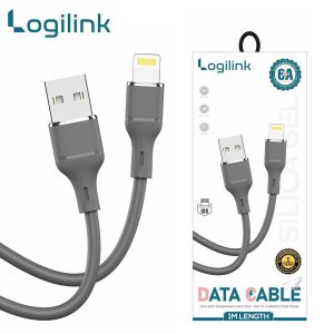Logilink Usb To Lightning Silicone Fast Charging Data Cable 1m Grey