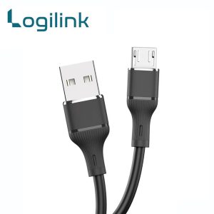 Logilink Usb To Micro Silicone Fast Charging Data Cable 1m Black