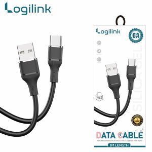 Logilink Usb To Type C Silicone Fast Charging Data Cable 1m  Black
