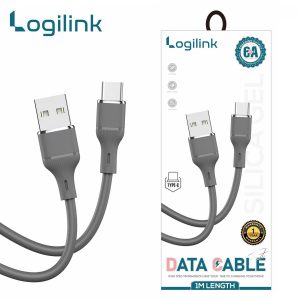 Logilink Usb To Type C Silicone Fast Charging Data Cable 1m  Grey