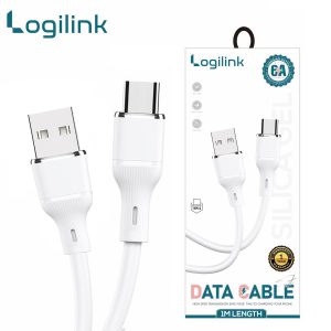Logilink Usb To Type C Silicone Fast Charging Data Cable 1m  White