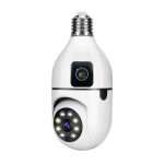 Bulb Camera 1080p Speed-x Spe27-2 Dual Lens Wifi Panoramic Night Vision Motion Detection With V380 Pro App