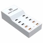 Multiple Usb Charging Station T8+ Smart Intelligence Usb-c 10-port Charger 72w Total Output For Multi Devices