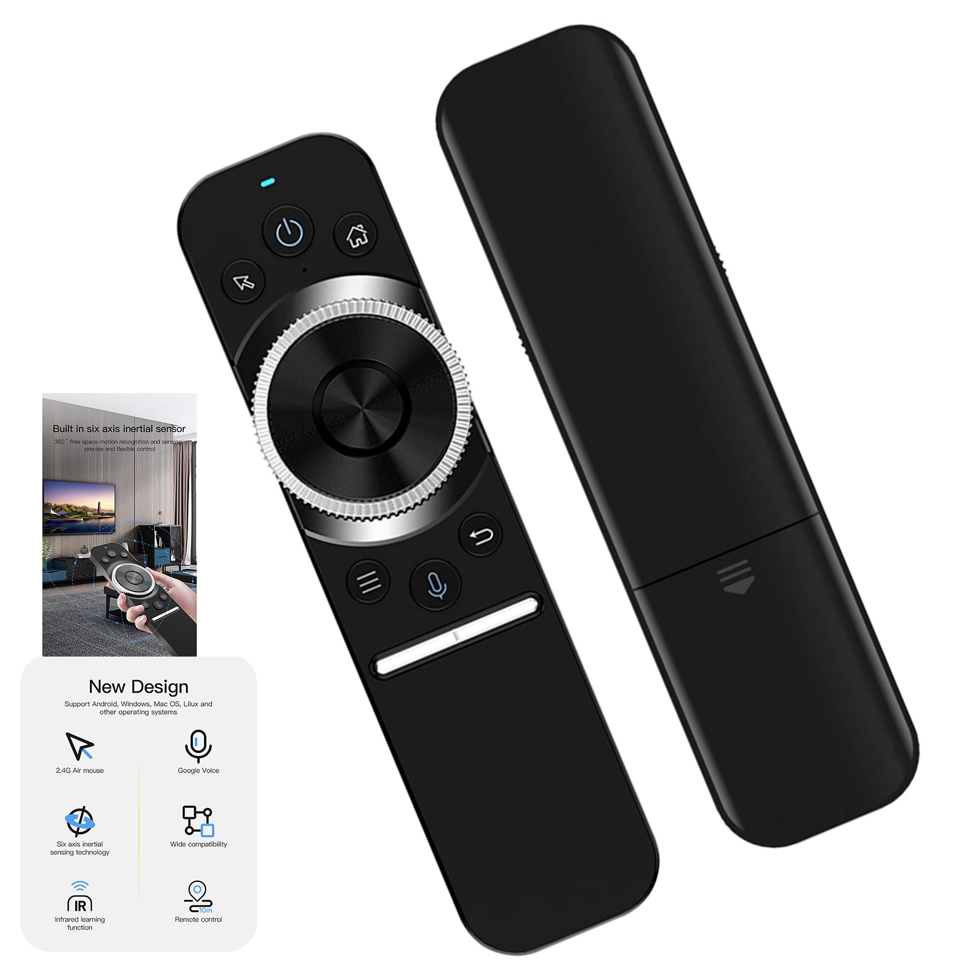 W1s 2.4g Air Mouse Remote Control Built-in 6-axis Gyroscope Sensor Ir Learning For Smart Tv Android Tv Box
