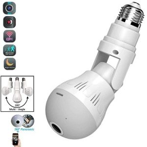 Light Bulb Camera 1080p Hd Wireless 360 Degree Panoramic Infrared Night Vision With V380 App