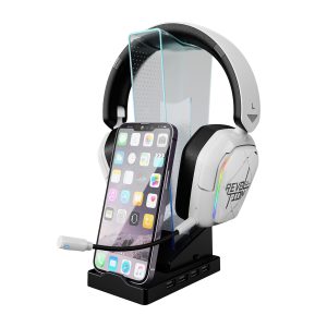 Xtrike Me Ht-09 Headset & Phone Stand With 4 Usb Port And Led Ligh